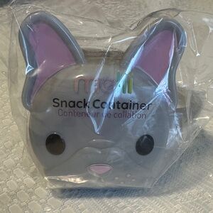 Melii Gray & Pink Pug Dog Cute  Snack Container for kids nwt